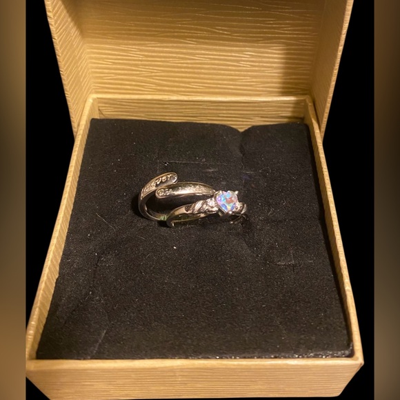 Pandora Sterling Silver Forever Promise Ring and Mystic Topaz Heart/CZ Ring - Picture 1 of 16